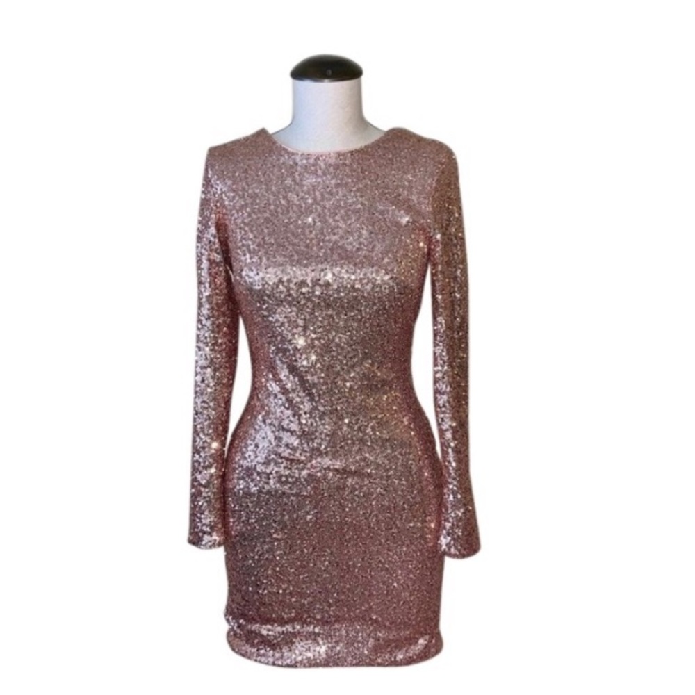✨ H&M Gold Sequin Open Back Dress